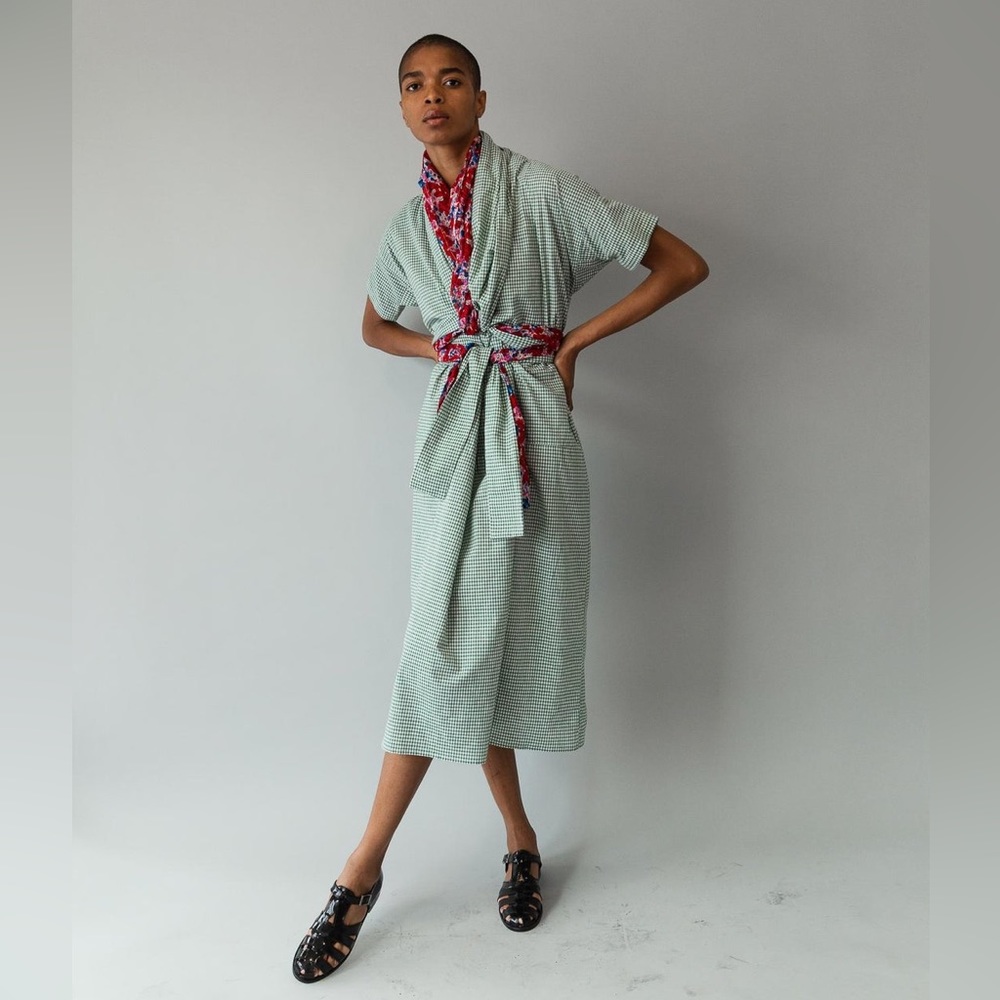 Caron Callahan Julien dress in Kelly Green gingham 🤍 - Picture 2 of 6